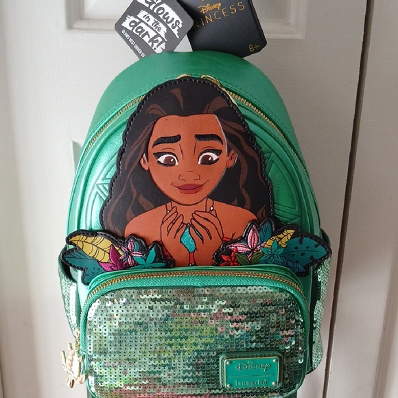 Disney Loungefly Moana Green Sequin Mini Backpack main image 15